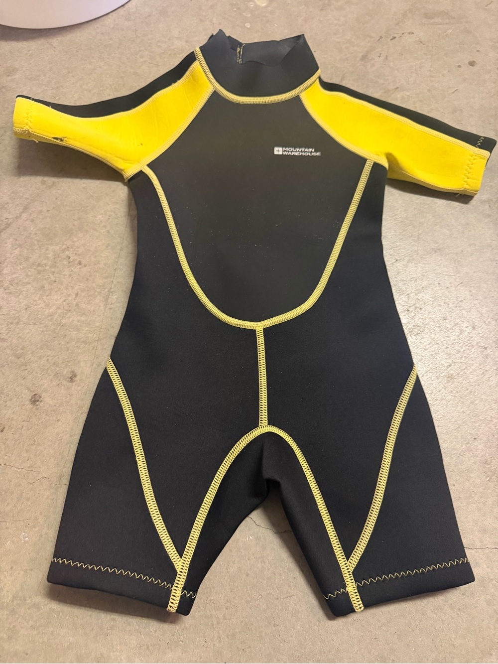 Kids' Short Sleeve Neoprene Wetsuit - Black & Yellow 3-4 Years